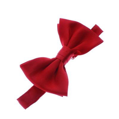 My Lello Classic Baby Pre- Tied Satin Adjustable Bow Tie Solid Formal Tuxedo Style - Red
