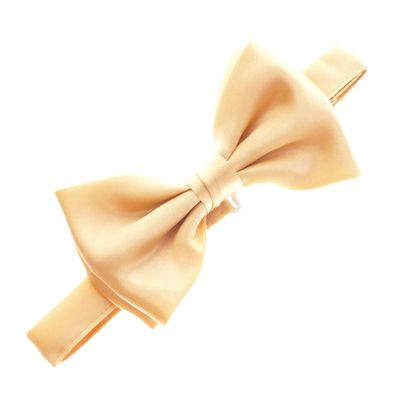 My Lello Classic Boy's Pre- Tied Satin Adjustable Bow Tie Solid Formal Tuxedo Style - Light Gold