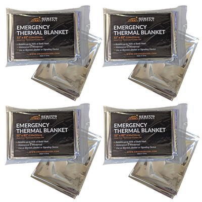 Sirius Survival Emergency Blankets - Thermal Solar Blankest - Survival Kit Essential, Winter Car Kit, Outdoor First Aid (8 Pack)