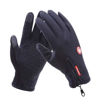 FUFU Gloves Warm Gloves, Winter Gloves Thin Warm Gloves Non-Slip Touch Screen Gloves Cycling,Running Driving Cycling Motorcycle (Color : Black)