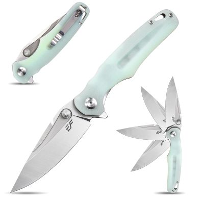 Eafengrow EF967 Pocket Folding Knife with Pocket Clip Fast Opening Ball Bearing Folder G10 Handle D2 Blade EDC Tactical Knife for Outdoor Camping Hiking(Jade)