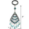 00G 10mm 316L Surgical Steel Bohemian Blue Crystal Tassel Dangle Ear Gauges Piercing Flesh Tunnels Plugs Statement Earrings view 2