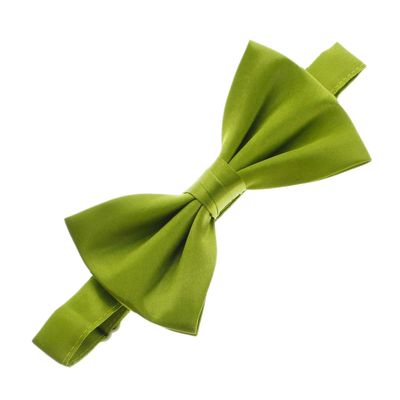 My Lello Classic Baby Pre- Tied Satin Adjustable Bow Tie Solid Formal Tuxedo Style - Leaf Green