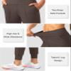 Soothfeel Women's Joggers with Zipper Pockets High Waisted Athletic Workout Yoga Pants Joggers for Women Brown view 4