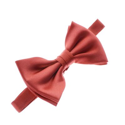 My Lello Classic Baby Pre- Tied Satin Adjustable Bow Tie Solid Formal Tuxedo Style - Rust