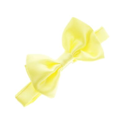 My Lello Classic Baby Pre- Tied Satin Adjustable Bow Tie Solid Formal Tuxedo Style - Lemon