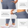 Soothfeel Women's Joggers with Zipper Pockets High Waisted Athletic Workout Yoga Pants Joggers for Women Dusty Blue view 4