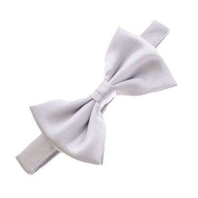 My Lello Classic Baby Pre- Tied Satin Adjustable Bow Tie Solid Formal Tuxedo Style - Gray