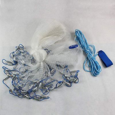 10FT Radius Hand Cast Fishing Net Easy Throw Fishing Net Spin Network Bait Trap Fish Large Mesh Sinker for Saltwater Freshwater Use (10ft/3m)