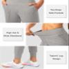 Soothfeel Women's Joggers with Zipper Pockets High Waisted Athletic Workout Yoga Pants Joggers for Women Light Grey view 4