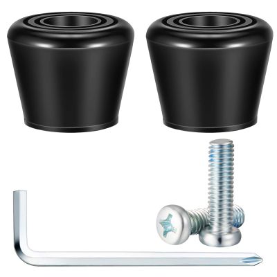 5 Pieces Roller Skate Toe Stoppers Set Include 1 Pair of Roller Toe Stops for Quad Skates Rubber Brake 1 Handy Wrench and 2 Screws(Black)