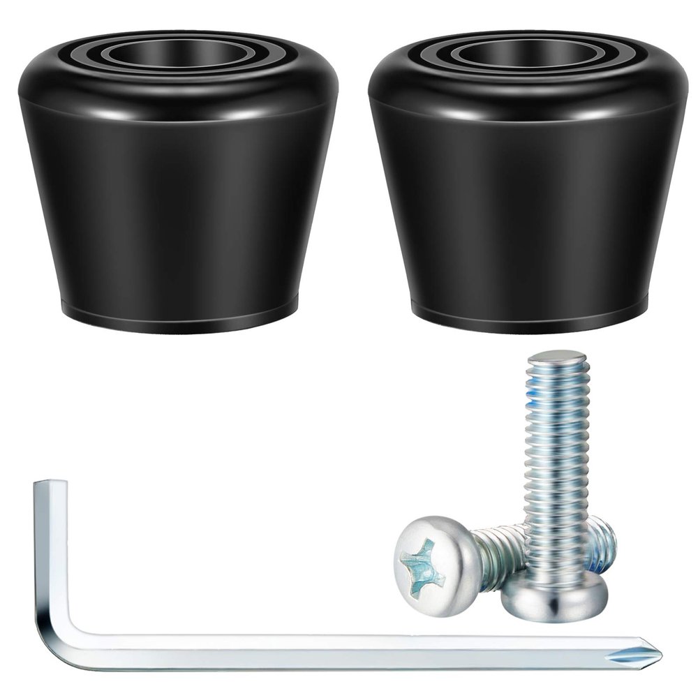 5 Pieces Roller Skate Toe Stoppers Set Include 1 Pair of Roller Toe Stops for Quad Skates Rubber Brake 1 Handy Wrench and 2 Screws(Black)