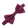 Classic Men's Pre- Tied Satin Adjustable Bow Tie Solid Formal Tuxedo Style - Mulberry view 1
