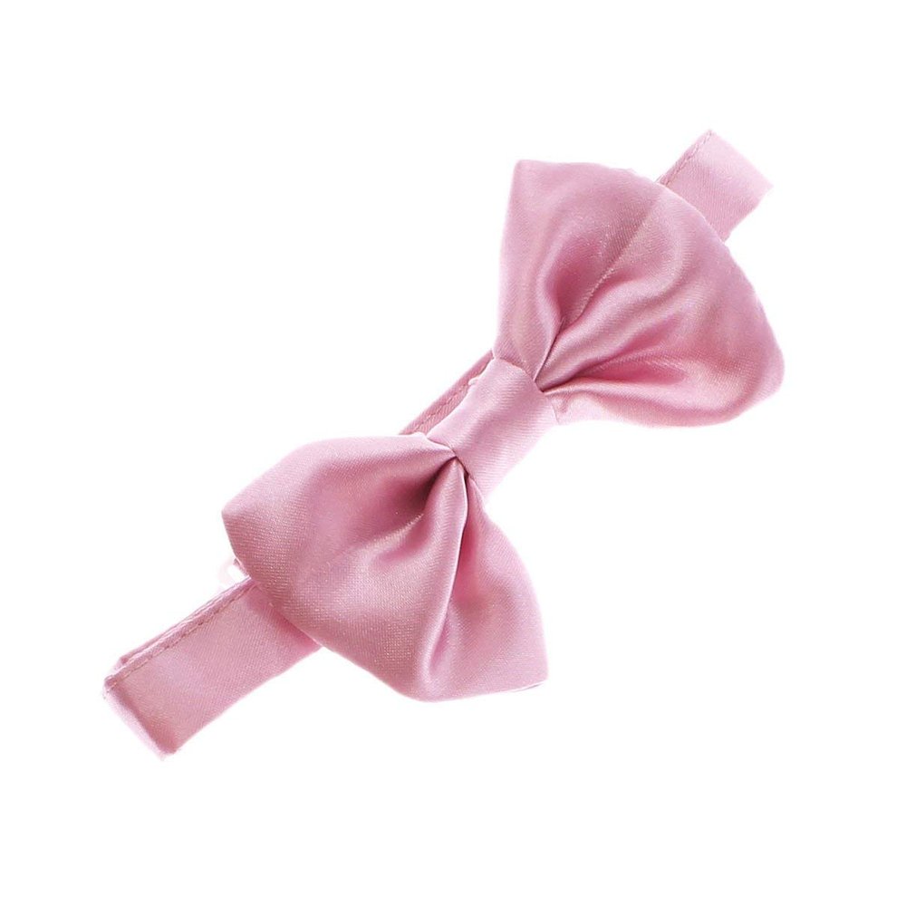 My Lello Classic Men's Pre- Tied Satin Adjustable Bow Tie Solid Formal Tuxedo Style - Dusty Rose