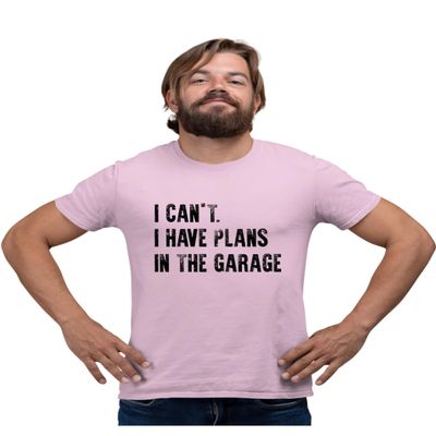 Go All Out XX-Large Pink Adult I Can't I Have Plans in The Garage Funny T-Shirt