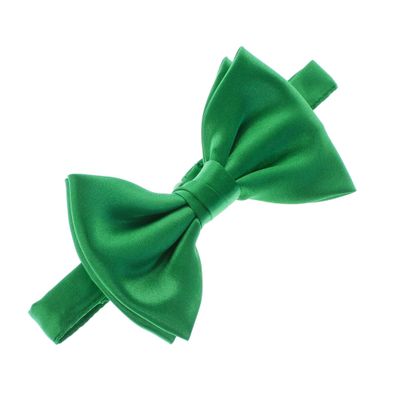 My Lello Classic Boy's Pre- Tied Satin Adjustable Bow Tie Solid Formal Tuxedo Style - Emerald Green