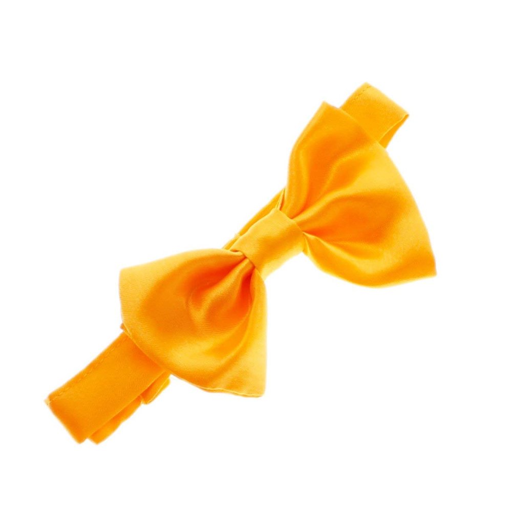 My Lello Classic Baby Pre- Tied Satin Adjustable Bow Tie Solid Formal Tuxedo Style - Golden Yellow