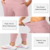 Soothfeel Women's Joggers with Zipper Pockets High Waisted Athletic Workout Yoga Pants Joggers for Women Pink view 4