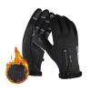 FUFU Gloves Cycling Gloves,Winter Waterproof Touchscreen Gloves Windproof Thermal Gloves Gloves with Non-Slip Full Finger for Cycling (Color : Black) view 1