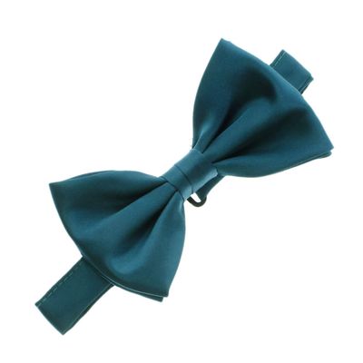 My Lello Classic Baby Pre- Tied Satin Adjustable Bow Tie Solid Formal Tuxedo Style - Teal