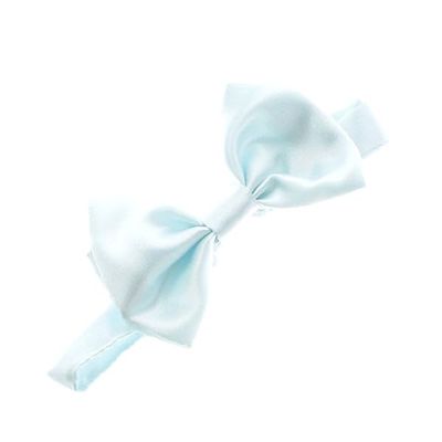 My Lello Classic Baby Pre- Tied Satin Adjustable Bow Tie Solid Formal Tuxedo Style - Light Blue