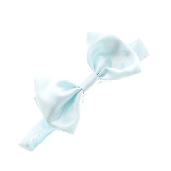 My Lello Classic Baby Pre- Tied Satin Adjustable Bow Tie Solid Formal Tuxedo Style - Light Blue