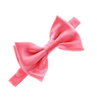 My Lello Classic Boy's Pre- Tied Satin Adjustable Bow Tie Solid Formal Tuxedo Style - Coral Pink