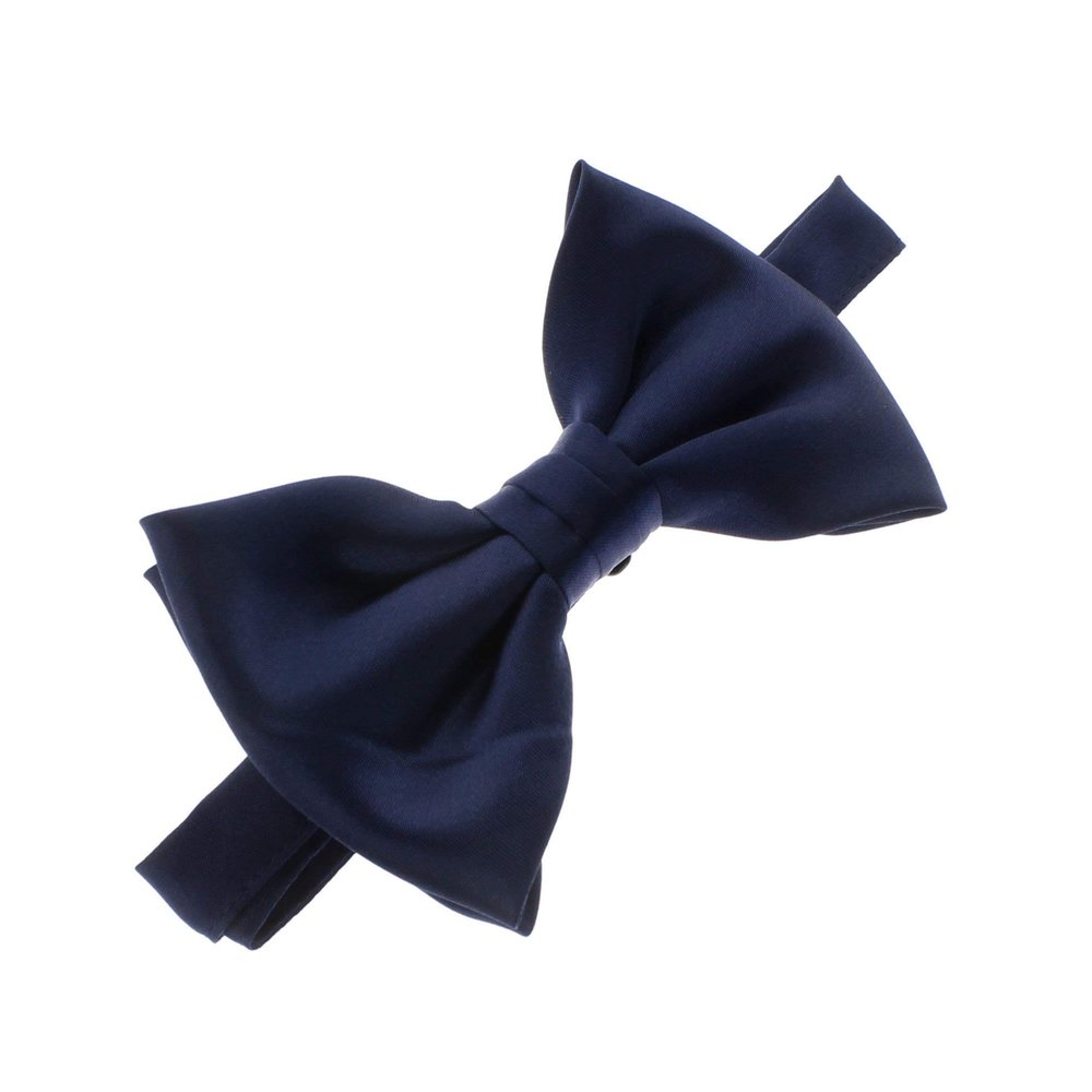 My Lello Classic Boy's Pre- Tied Satin Adjustable Bow Tie Solid Formal Tuxedo Style - Navy