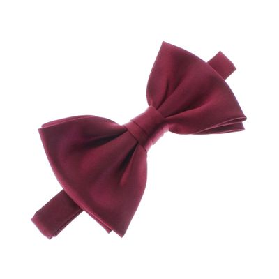 My Lello Classic Boy's Pre- Tied Satin Adjustable Bow Tie Solid Formal Tuxedo Style - Burgundy