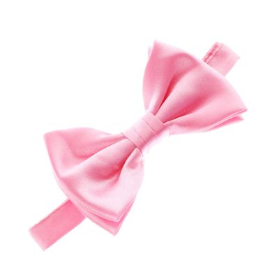 My Lello Classic Boy's Pre- Tied Satin Adjustable Bow Tie Solid Formal Tuxedo Style - Pink