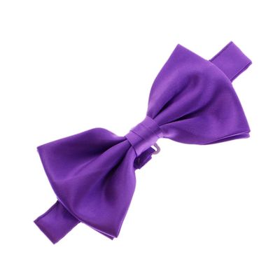 My Lello Classic Men's Pre- Tied Satin Adjustable Bow Tie Solid Formal Tuxedo Style - Purple