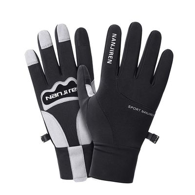 FUFU Gloves Cycling Gloves, Touch Screen Gloves Windproof Thermal Gloves Anti Slip Winter Warm Gloves Outdoor Running Climbing (Color : Black, Size : X)
