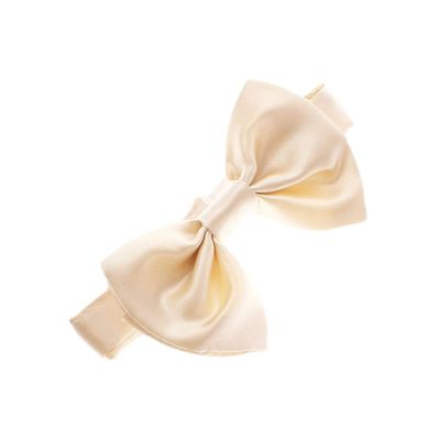 My Lello Classic Baby Pre- Tied Satin Adjustable Bow Tie Solid Formal Tuxedo Style - Latte