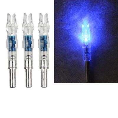 6 PCS No Tool Require Automatically Compound Bow Shooting Archery Bow String Light Up Nock 6.3mm Inner Diameter Arrow Nock (Blue)
