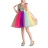 Weileenice Flower Girl Dress Rainbow V-Back Kids Princess Birthday Party Wedding Bridesmaid Pageant Sparkly Tulle Dresses Big Girls Holiday Photo Shoot Prom Formal Ball Gown 9 10 Graduation view 2
