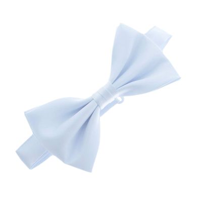 My Lello Classic Men's Pre- Tied Satin Adjustable Bow Tie Solid Formal Tuxedo Style - Whisper Blue