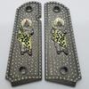 Custom 1911 Grips st Jude Black Gold Full Size for 45/38 Super Colt Metal with Zirconia view 1