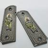 Custom 1911 Grips st Jude Black Gold Full Size for 45/38 Super Colt Metal with Zirconia view 2