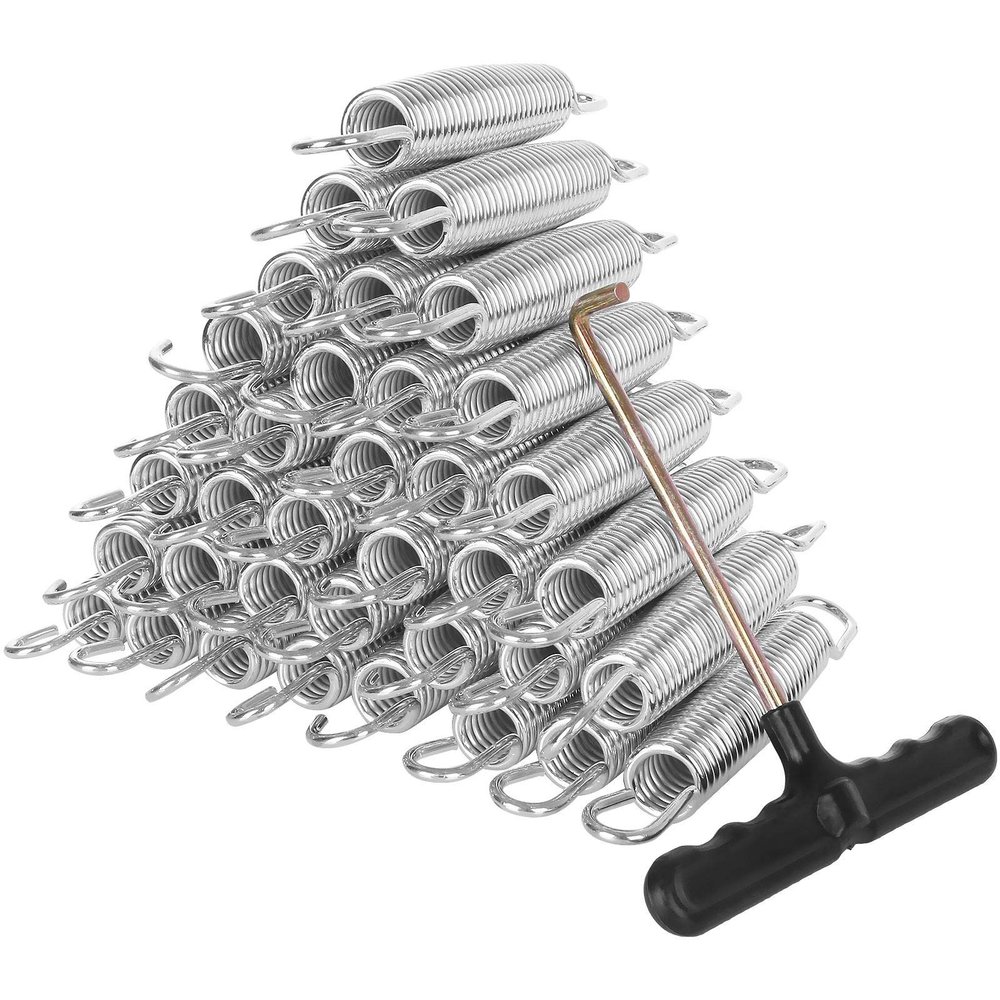 40 Pack Trampoline Springs 5.5 Heavy Duty Galvanized Steel Replacement Trampoline Parts Springs with T Hook, Great for Outdoor Trampoline Aotob, Skywalker, JumpKing, UpperBounce, SkyBound