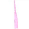 GOMYIE Hand-Woven Leather Whip Heavy Handle Horse Racing Training Whip,Pink