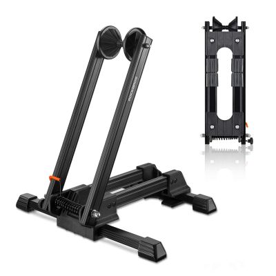 ROCKBROS Foldable Bike Stand Floor Alloy Bicyle Stand Folding Indoor Parking Wheel Holder Fit 20-29 (Black)