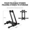 ROCKBROS Foldable Bike Stand Floor Alloy Bicyle Stand Folding Indoor Parking Wheel Holder Fit 20-29 (Black) view 3
