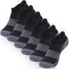 Hissox Black Golf Socks, Mens Womens Low Cut Athletic Cushion Copper Socks Moisture Wicking Running Jogging Tennis Trekking Anti Odor Socks for Smelly Feet 6 Pairs Black,L view 1