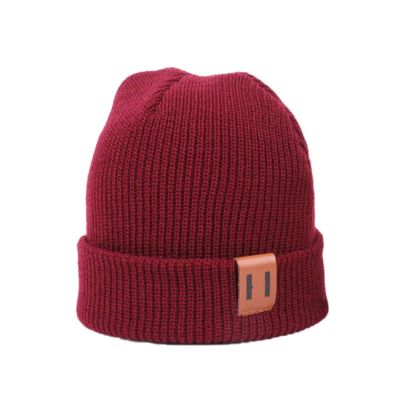 dadad Children's Winter Hats Cute Knitted Woolen Hats Baby Warm Children's Hats for Boys and Girls Wine Red