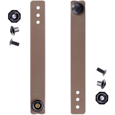 [1 Pair] HolsterSmith - (5.75 inch) - IWB Soft Belt Loops - (Flat Dark Earth)  HD Ruberized Nylon - w/Pull-The-Dot Security Snaps & Mounting Hardware - (Fits 1.25-2.0 inch Belts (Adjustable)