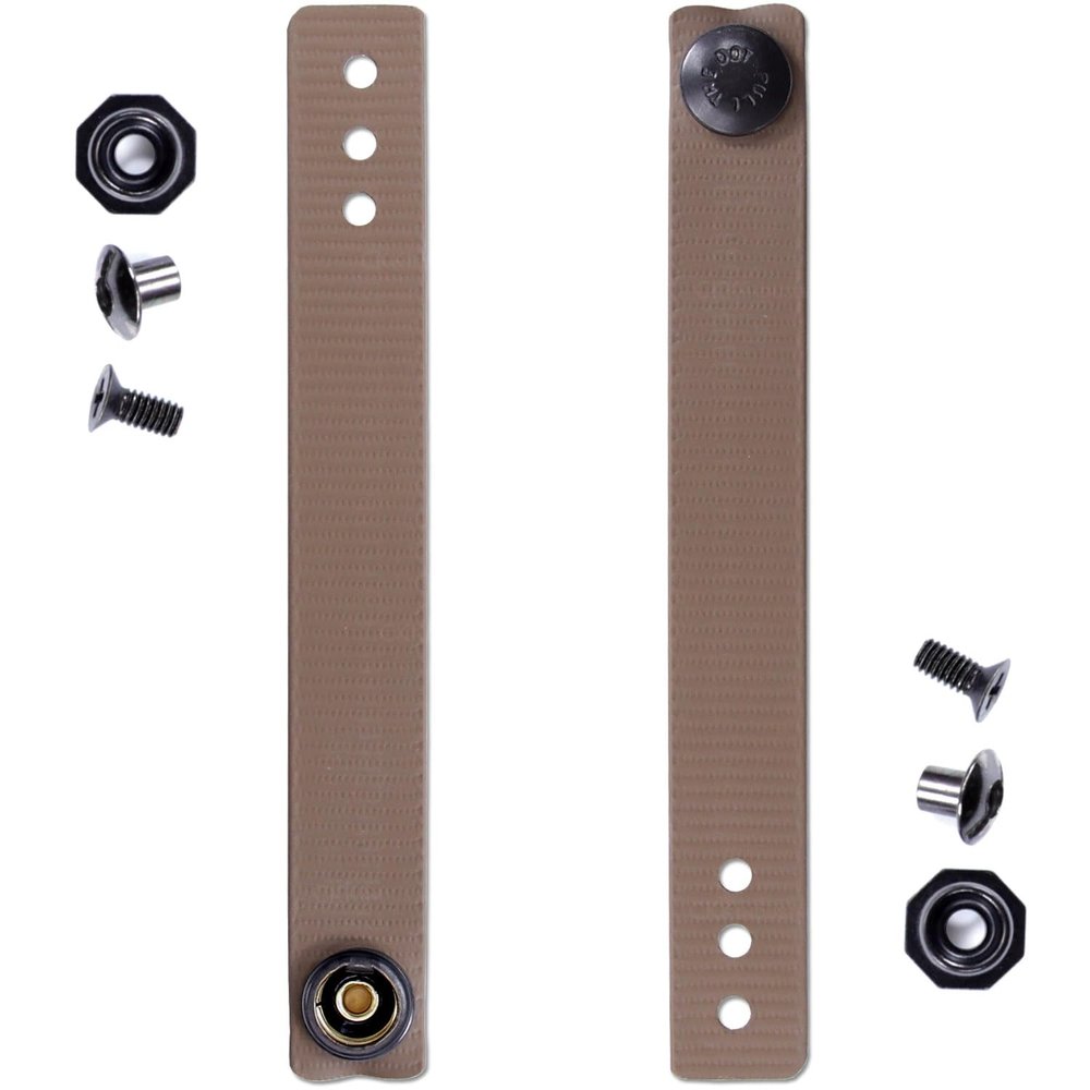 [1 Pair] HolsterSmith - (5.75 inch) - IWB Soft Belt Loops - (Flat Dark Earth)  HD Ruberized Nylon - w/Pull-The-Dot Security Snaps & Mounting Hardware - (Fits 1.25-2.0 inch Belts (Adjustable)