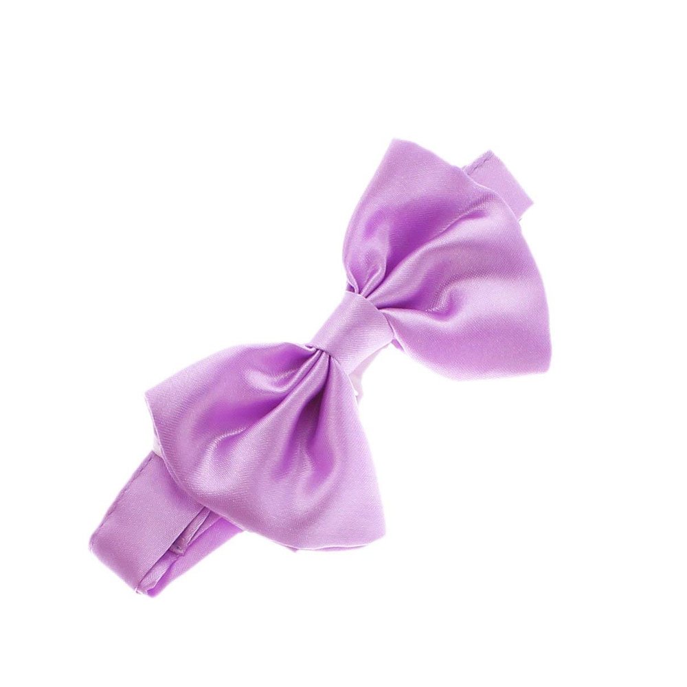 My Lello Classic Baby Pre- Tied Satin Adjustable Bow Tie Solid Formal Tuxedo Style - Lavender
