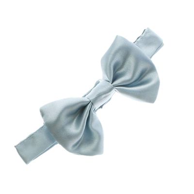 My Lello Classic Baby Pre- Tied Satin Adjustable Bow Tie Solid Formal Tuxedo Style - Smoky Blue