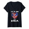 Womens It's In My DNA Puerto Rico Flag - Puerto Rican Fingerprint V-Neck T-Shirt view 1