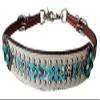 Showman Teal & White Navajo Print Leather Wither Strap view 1